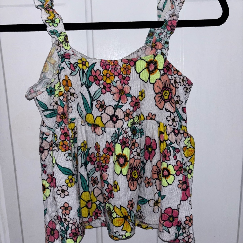 Lot of two Justice Floral Tank Tops.